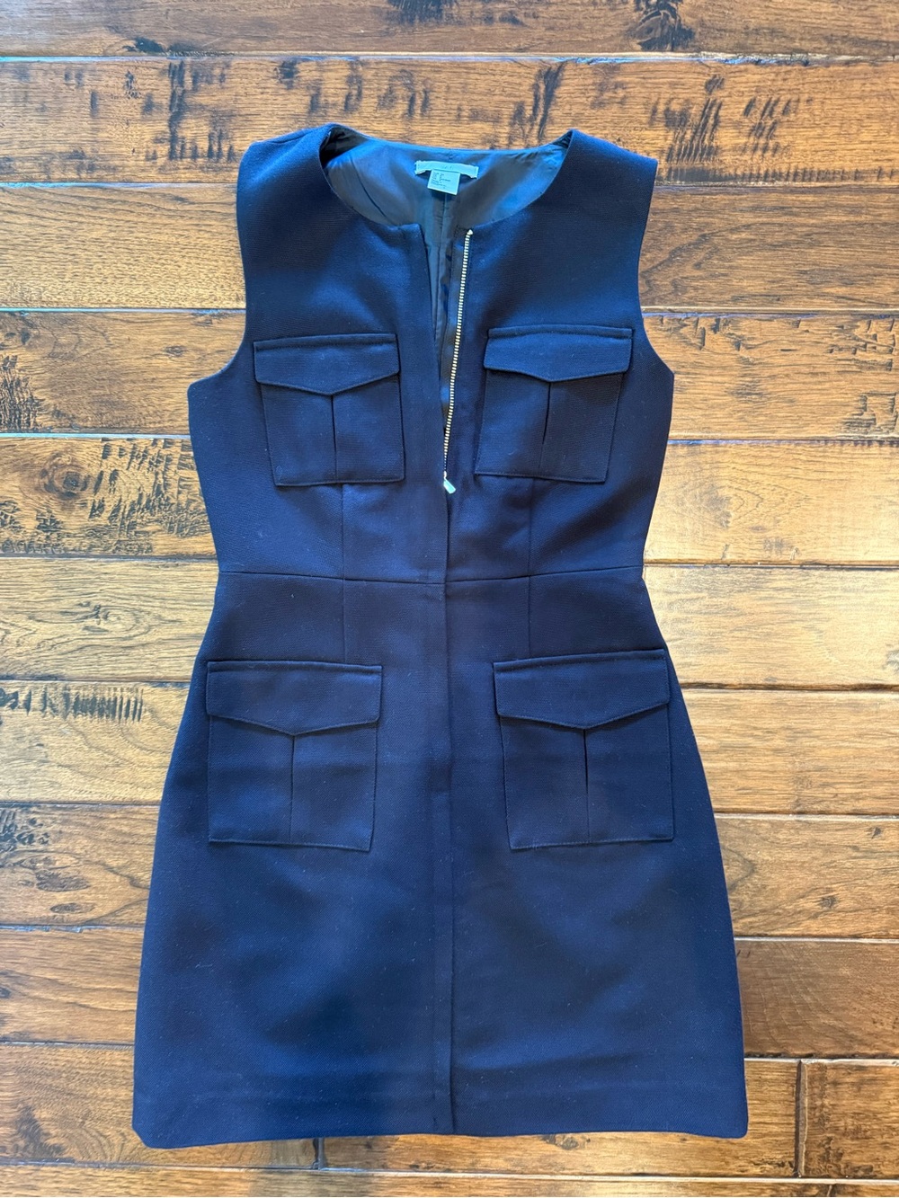 H&M Sleeveless Navy Pocket Shift Dress - Fully lined